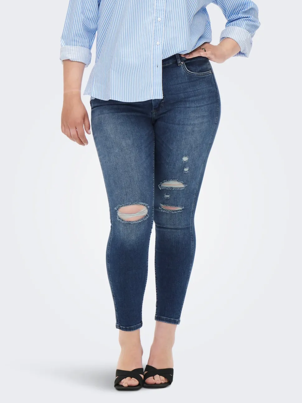 CARBOBBI Skinny Fit Ankellengde Jeans