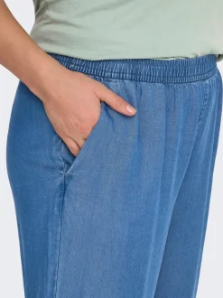 CARCHARIS Cropped Fit Bukser med vide ben