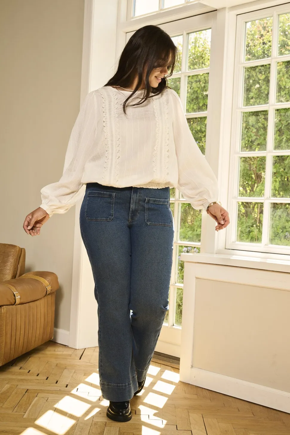CARCYPRESS Høy midje Flared Fit Ankellengde Jeans