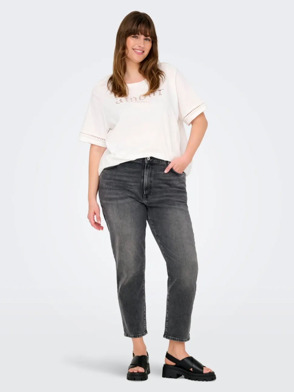 CAREMILY Høy midje Straight Fit Jeans