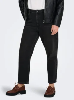 CAREMILY Høy midje Straight Fit Ankellengde Jeans
