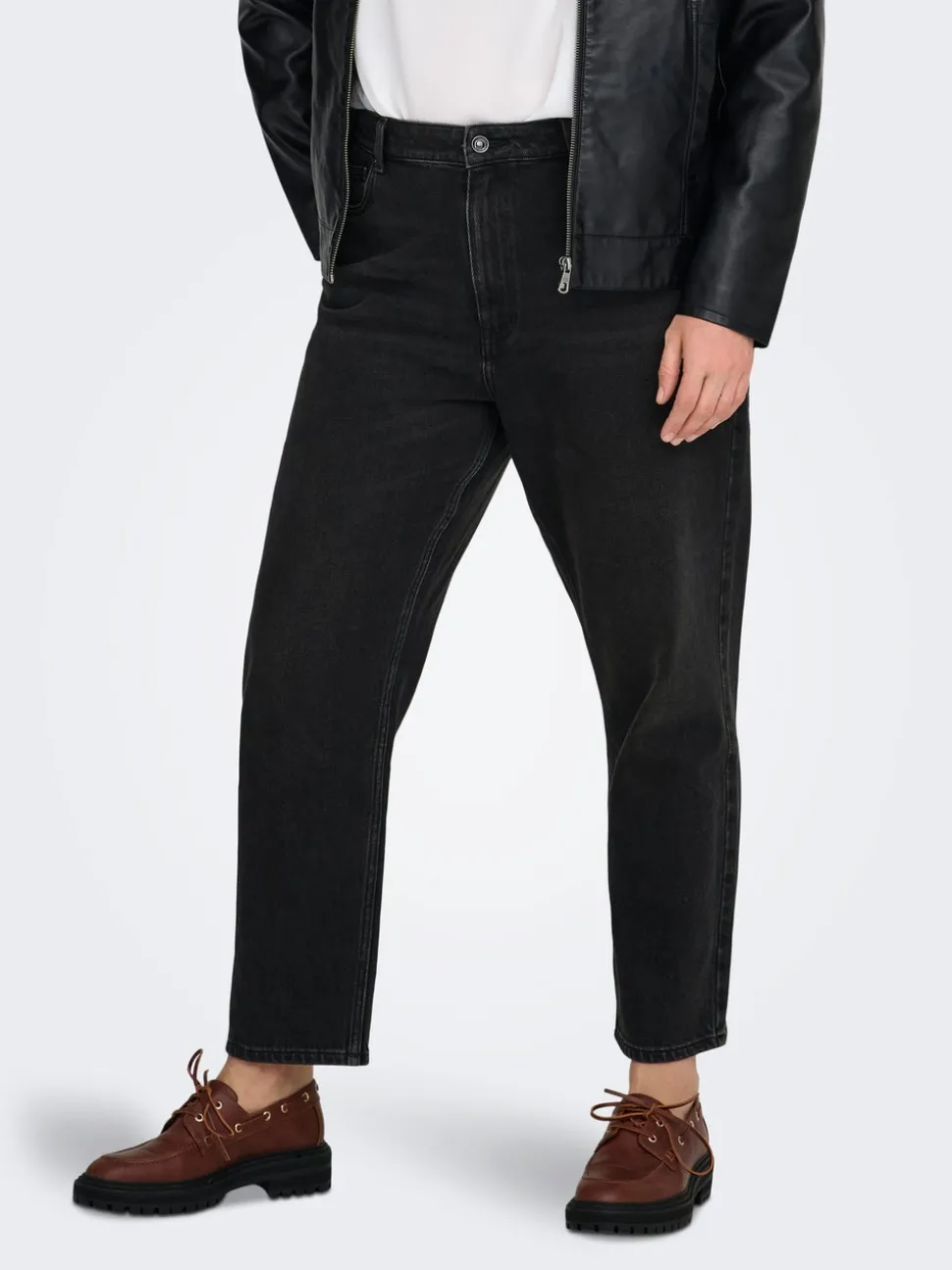 CAREMILY Høy midje Straight Fit Ankellengde Jeans