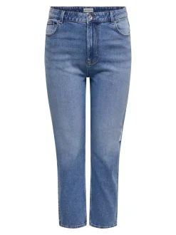 CAREMILY Høy midje Straight Fit Ankellengde Jeans