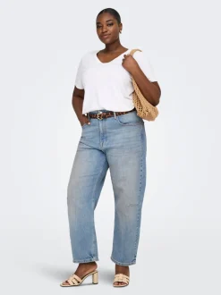 CARFRANKIE Høy midje Barrel-passform Ankellengde Jeans