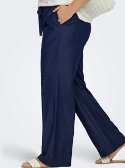 CARIRIA Wide Leg Fit Lin Bukser med vide ben