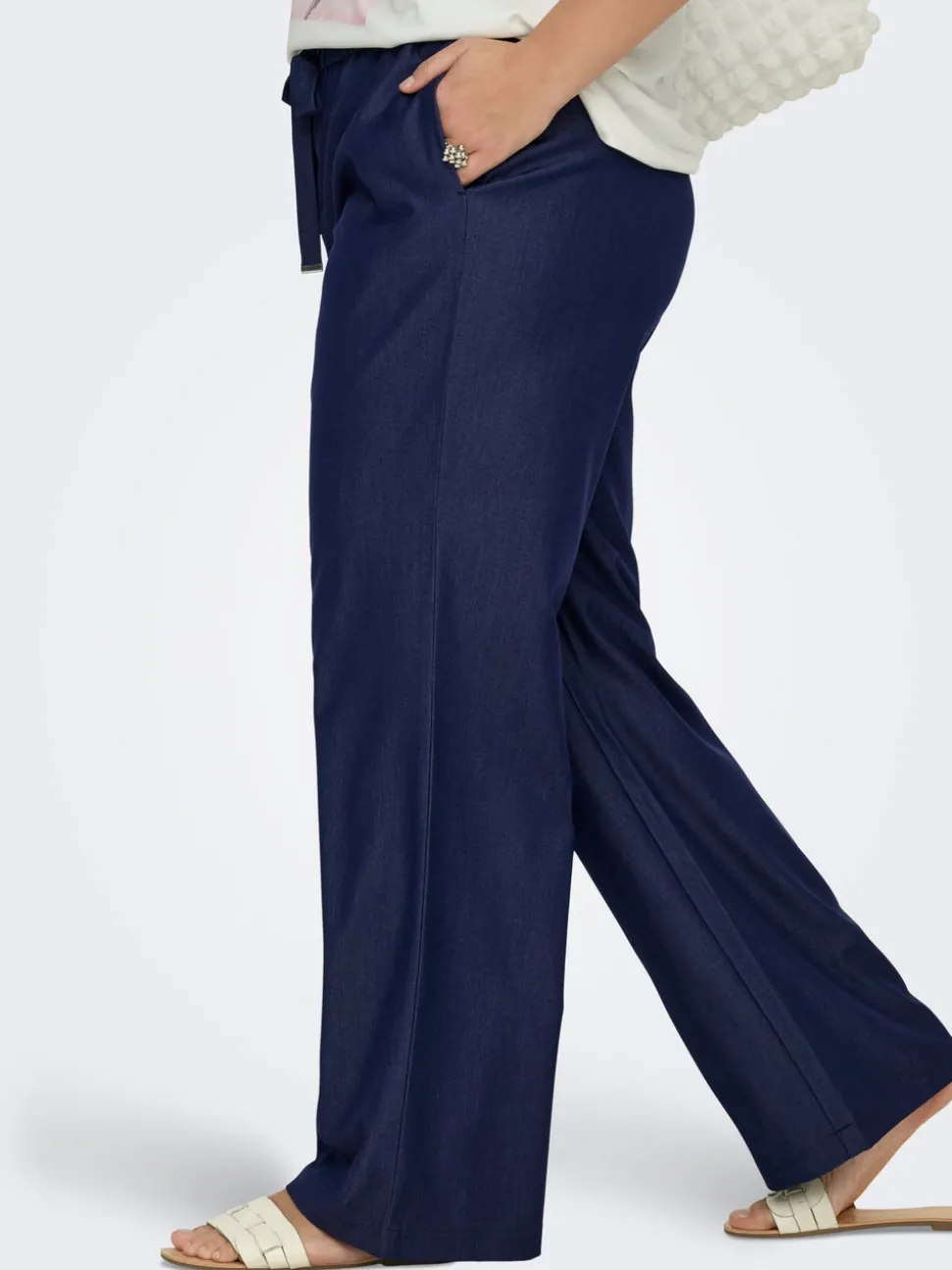 CARIRIA Wide Leg Fit Lin Bukser med vide ben