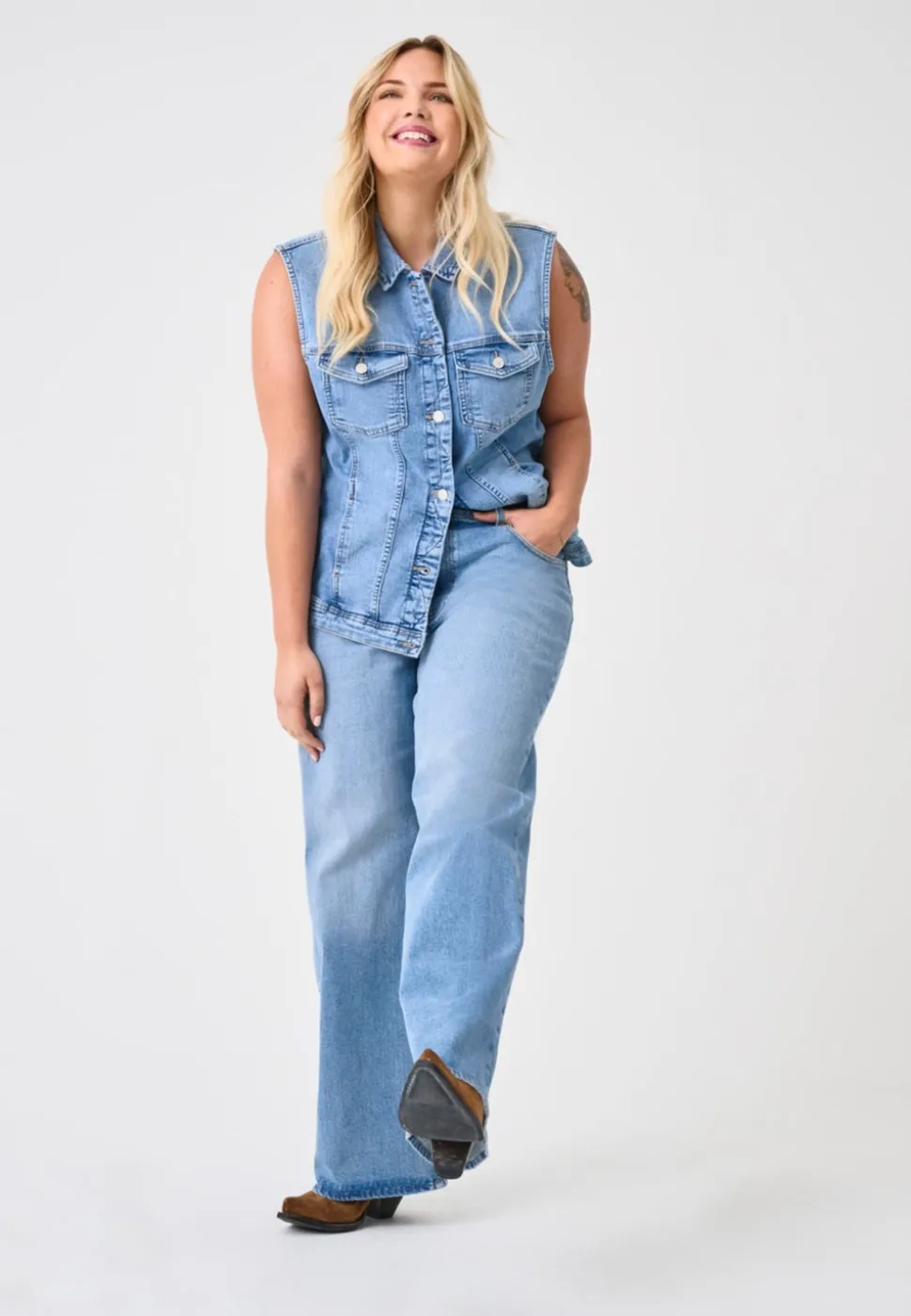 CARJUICY Høy midje Wide Leg Fit Jeans