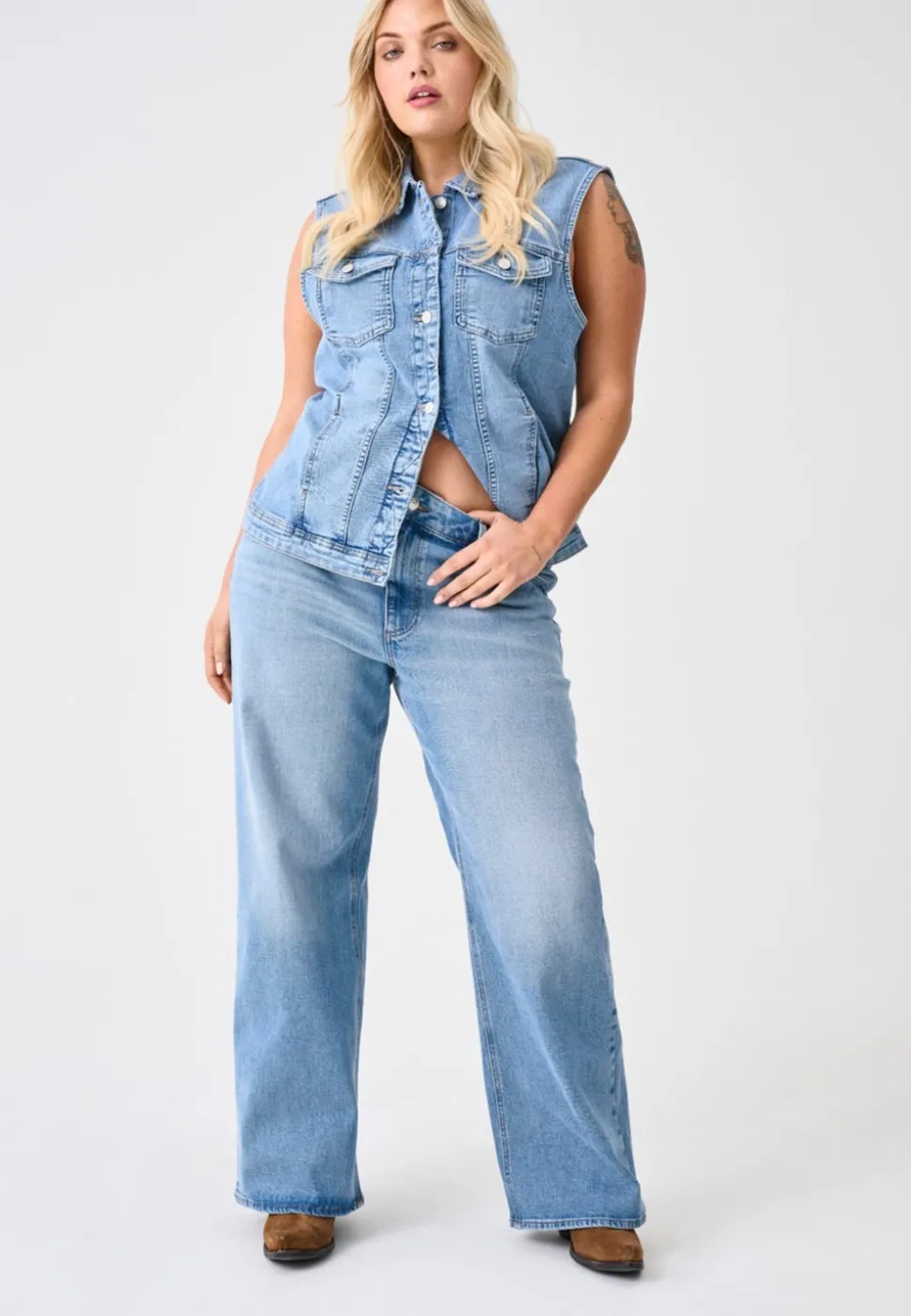 CARJUICY Høy midje Wide Leg Fit Jeans