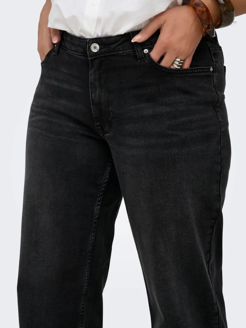 CARJULLES Lav midje Wide Leg Fit Jeans