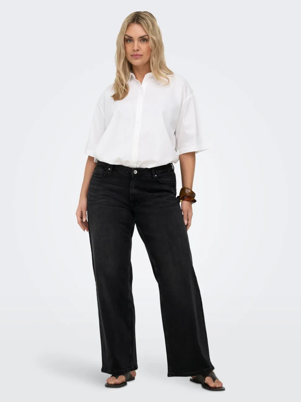 CARJULLES Lav midje Wide Leg Fit Jeans