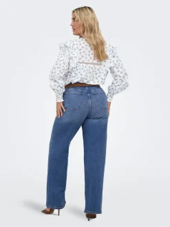 CARJULLES Middels høy midje Wide Leg Fit Jeans