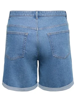 CARLAURA Høy midje Straight Fit denim shorts