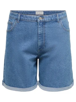 CARLAURA Høy midje Straight Fit denim shorts