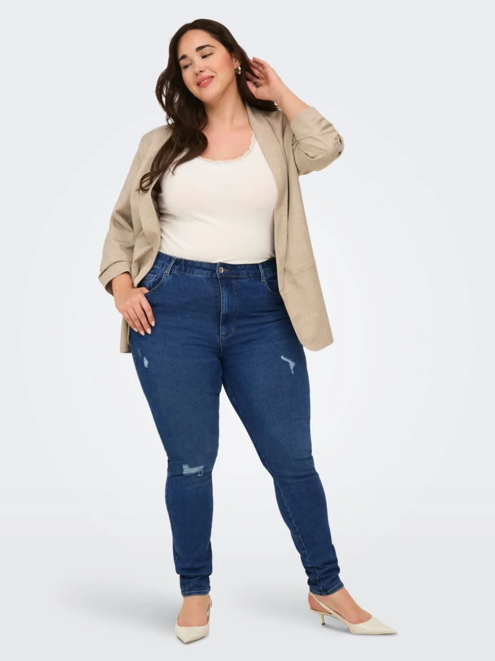 CARSNOW Høy midje Skinny Fit Jeans