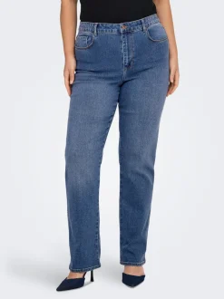 CARSNOW Høy midje Straight Fit Jeans