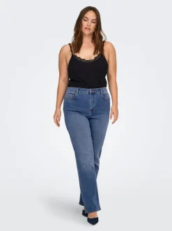 CARSNOW Høy midje Straight Fit Jeans
