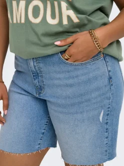 CARTOKYO Høy midje Regular Fit Denimshorts