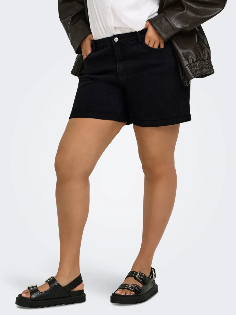 CARVEGA Høy midje Regular Fit Denimshorts