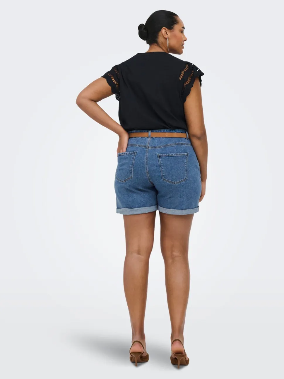 CARVEGA Høy midje Regular Fit Denimshorts