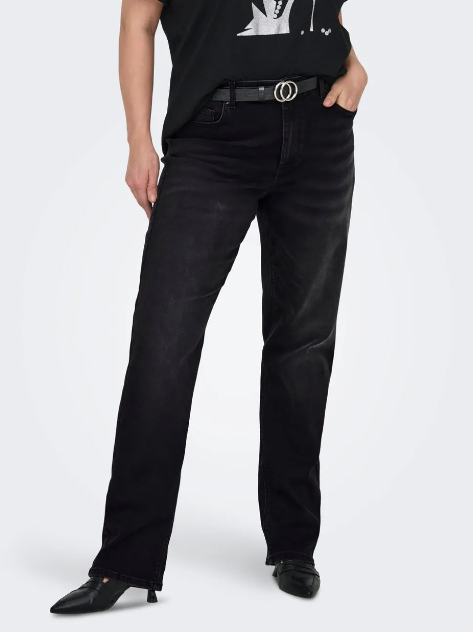 CARWILLY Høy midje Straight Fit Jeans
