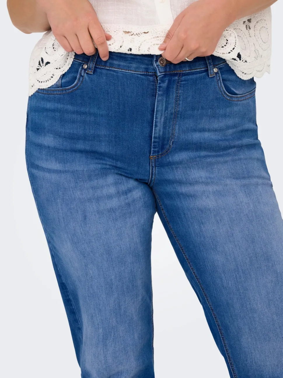 CARWILLY Høy midje Straight Fit Jeans