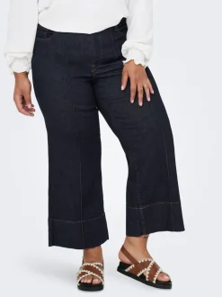 CARWILLY Høy midje Wide Leg Fit Cropped Jeans