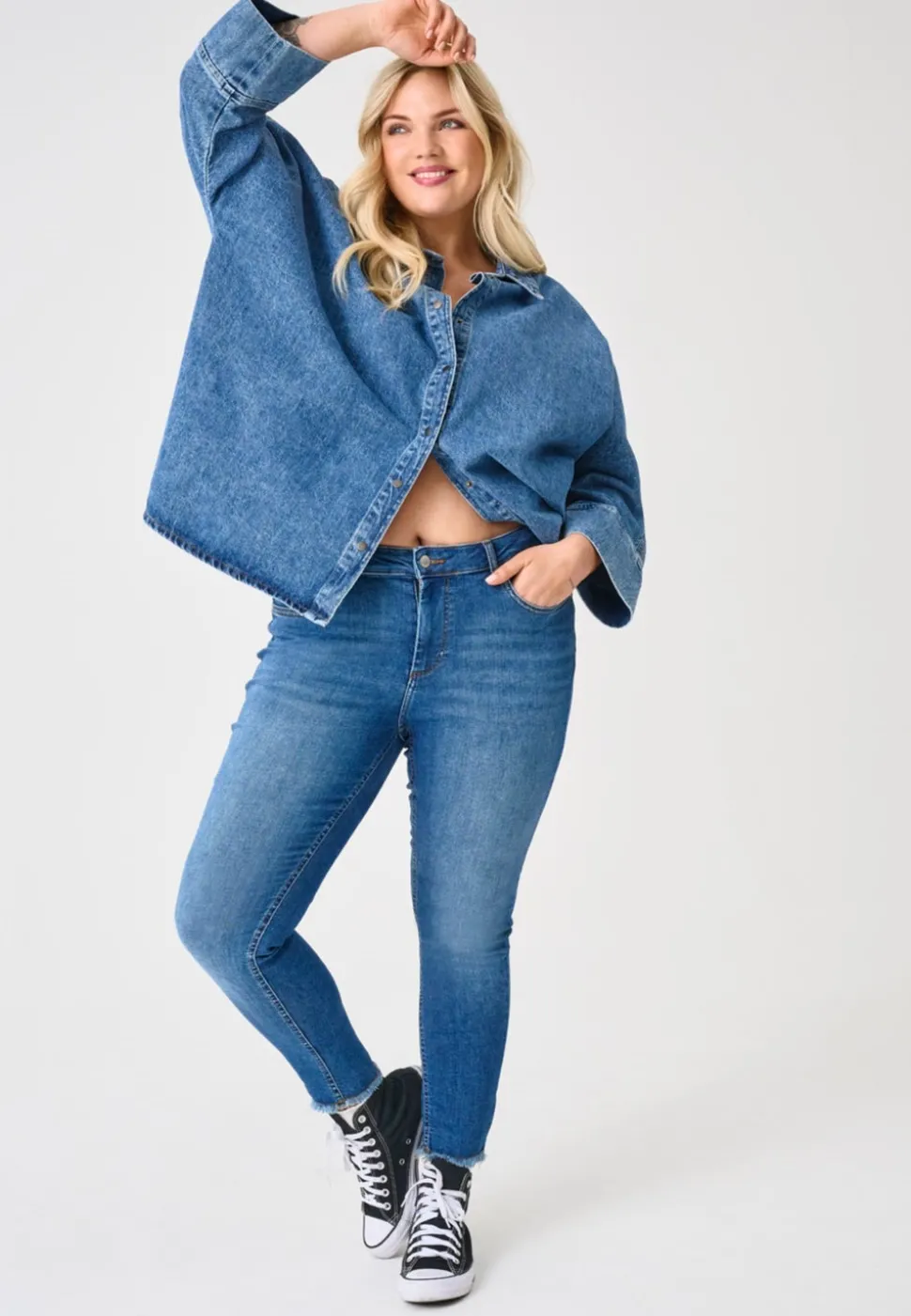 CARWILLY Skinny Fit Ankellengde Jeans