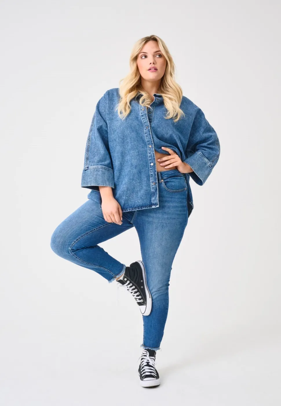 CARWILLY Skinny Fit Ankellengde Jeans