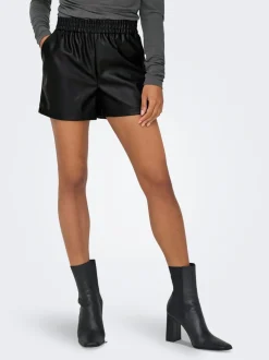 JDYALAIA Middels høy midje Regular Fit Shorts i kunstskinn