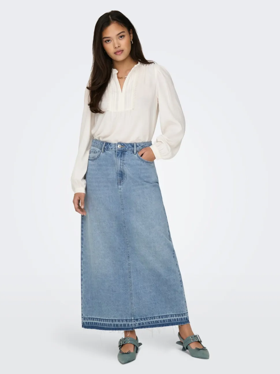 JDYBELLA Denim Denimskjørt Langt skjørt