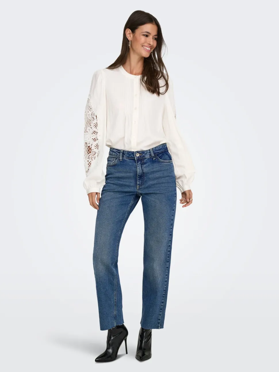 JDYLULLU Høy midje Straight Fit Ankellengde Jeans