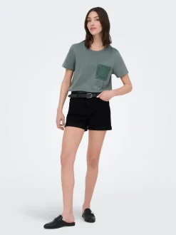 JDYMOON Middels høy midje Regular Fit Denimshorts