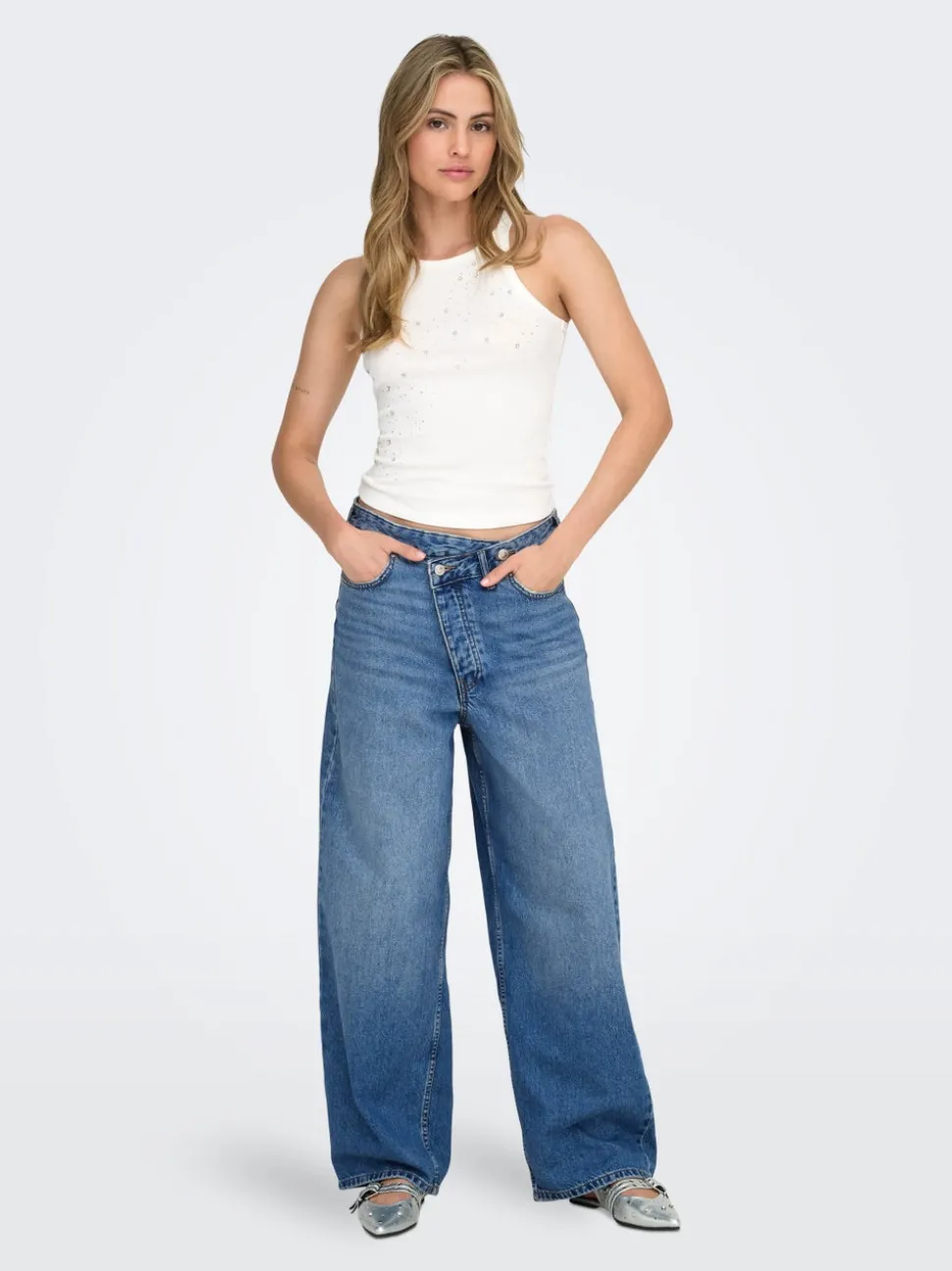 ONLAMBER Lav midje Baggy Fit Jeans