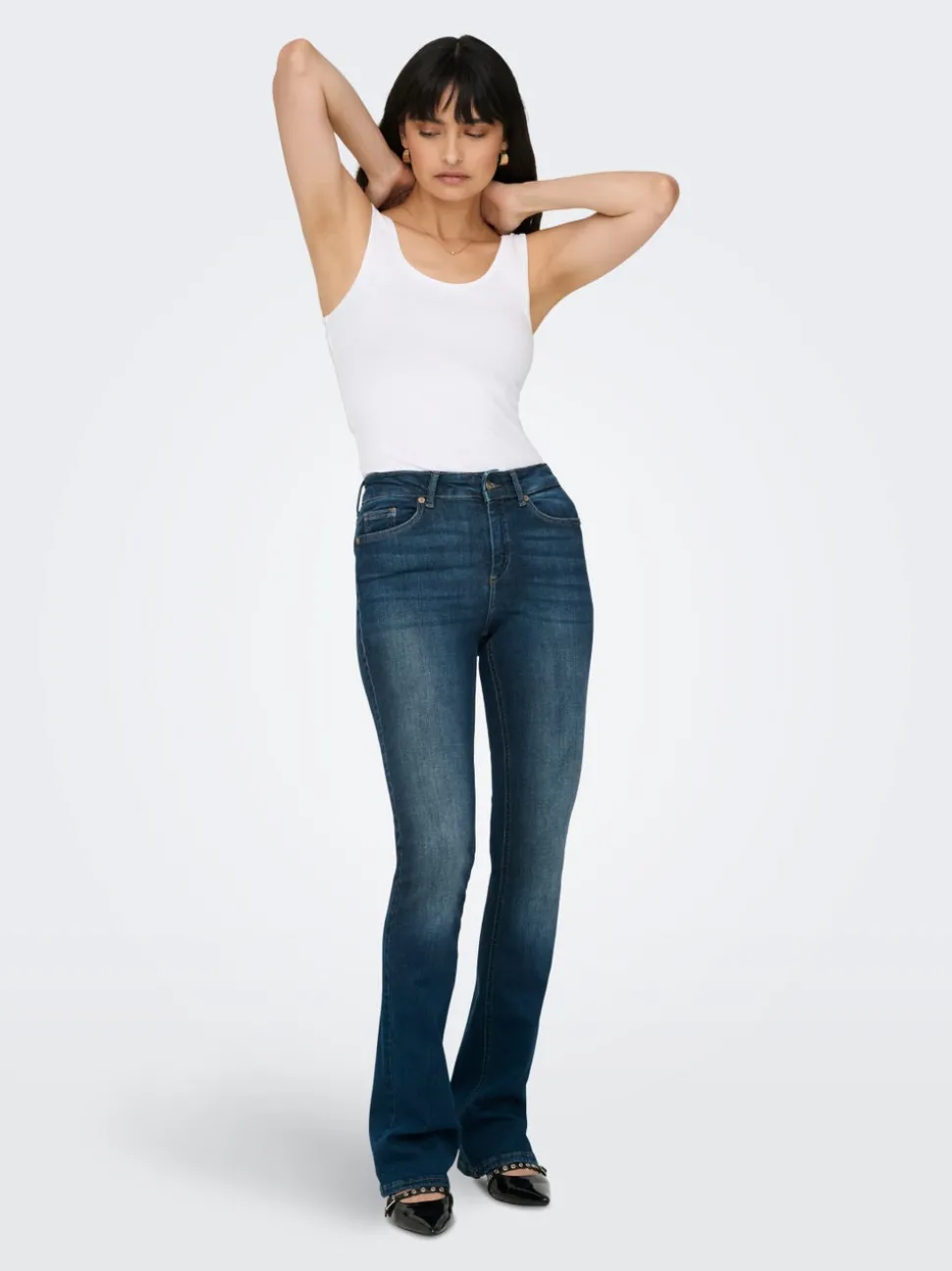 ONLBLUSH Middels høy midje Flared Fit Jeans