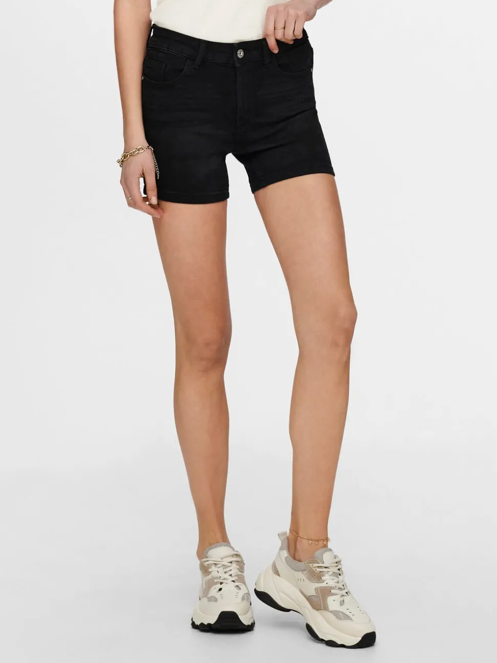 ONLBLUSH Middels høy midje Regular Fit Denimshorts