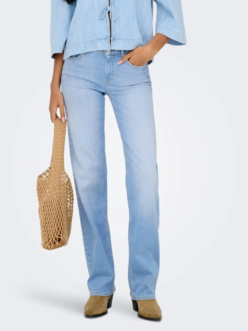 ONLBLUSH Middels høy midje Straight Fit Jeans