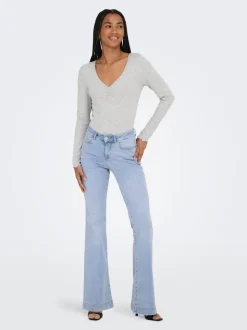 ONLBLUSH Middels høy midje Retro Flared Fit Jeans