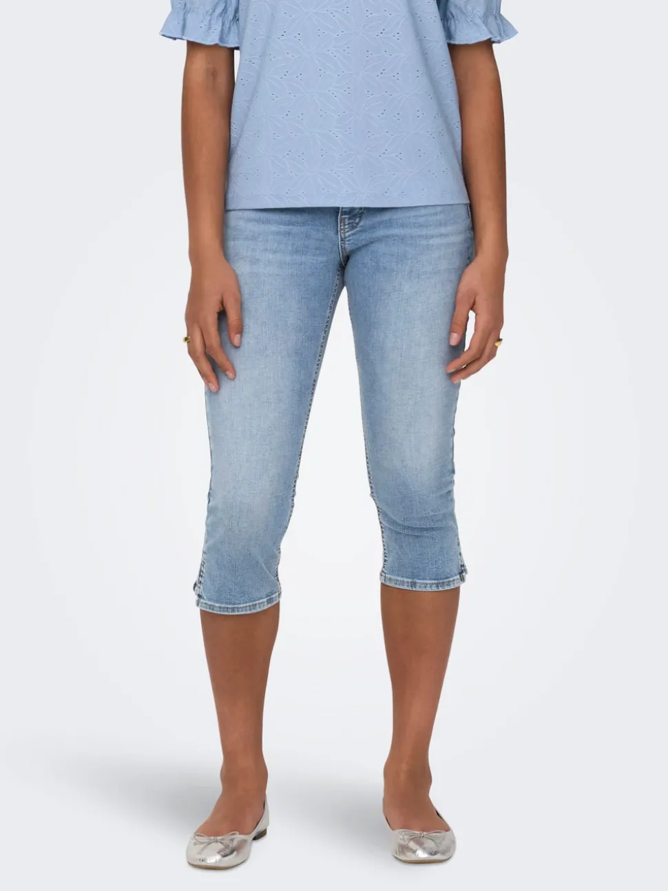 ONLBLUSH Middels høy midje Skinny Fit capri Denimshorts