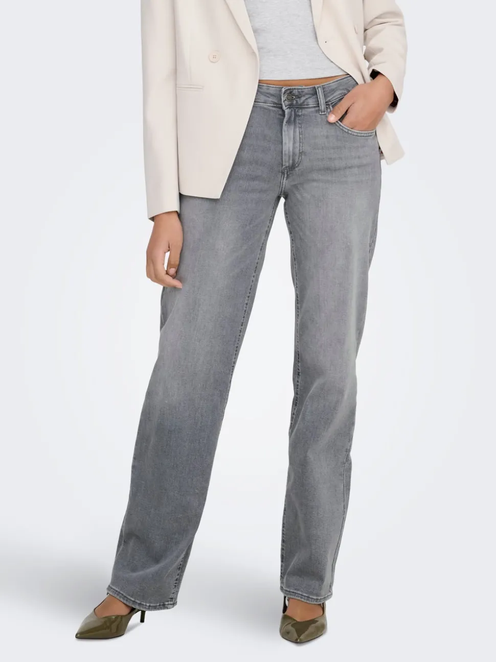 ONLBLUSH Middels høy midje Straight Fit Jeans