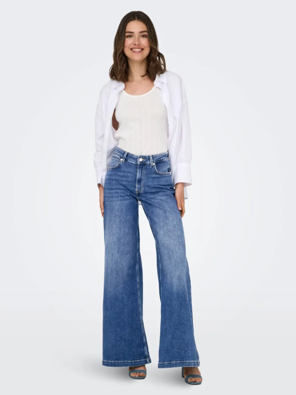 ONLCALIFORNIA Middels høy midje Wide Leg Fit Jeans