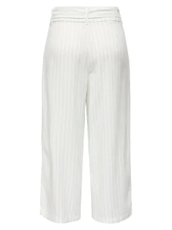 ONLCARO Cropped Fit Lin Bukser med vide ben