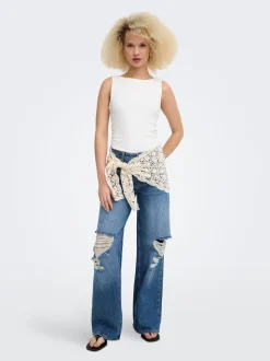 ONLCARRIE Middels høy midje Wide Leg Fit Jeans