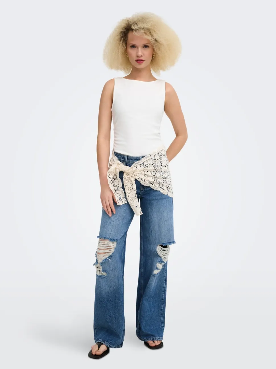 ONLCARRIE Middels høy midje Wide Leg Fit Jeans