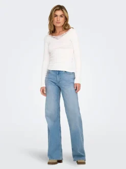 ONLCHRIS Middels høy midje Wide Leg Fit Jeans