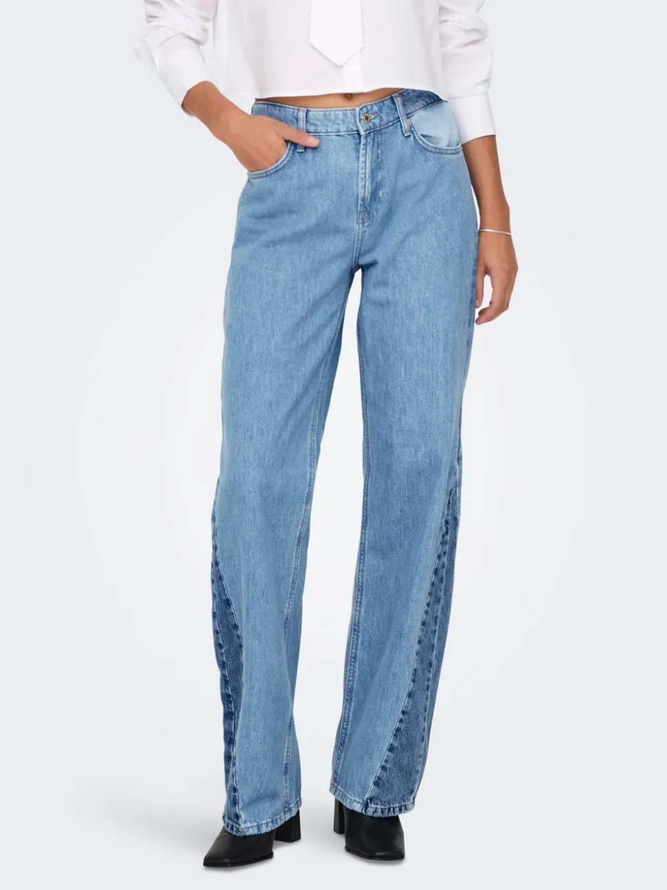 ONLCOBAIN Middels høy midje Wide Leg Fit Jeans