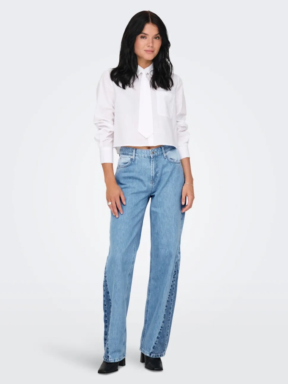 ONLCOBAIN Middels høy midje Wide Leg Fit Jeans