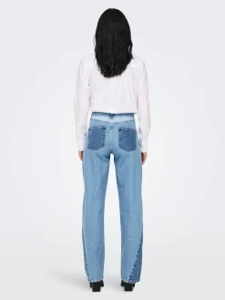 ONLCOBAIN Middels høy midje Wide Leg Fit Jeans