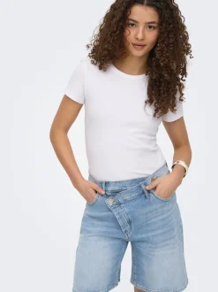 ONLCROSSOVER Middels høy midje Regular Fit Denimshorts