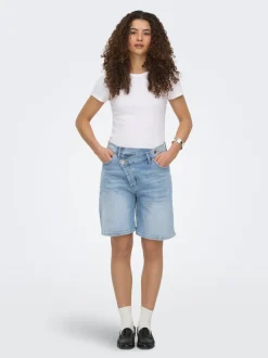 ONLCROSSOVER Middels høy midje Regular Fit Denimshorts