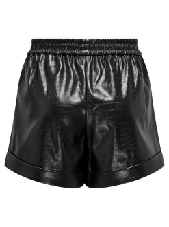 ONLDITTE Oversized Fit Shorts i kunstskinn